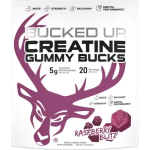 Bucked Up Creatine Gummies Raspberry Blitz