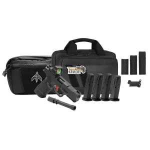 Archon Firearms Type-B Gen 2 Performance Trigger Black 9mm Pistol, 5x Mags, Savior Bag, w/ Holosun 407Comp Bundle