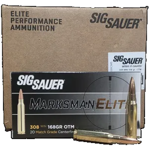 Sig Sauer Elite Match Grade .308win, 168gr OTM, 200rd Case