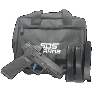 Tisas PX-9 Gen 3 Tactical Comp 9mm Range Bundle w/ Holsoun HE407C-GR, 4 Magazines, & Soft Pistol Case