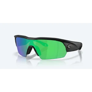 Costa Pilothouse, Green Mirror Lenses, Matte Black Frame, Sunglasses