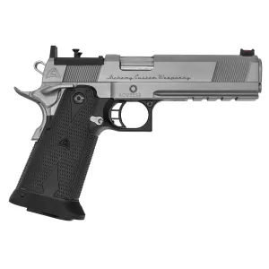 Alchemy Custom Weaponry Quantico HiCap Full-Rail, 9mm, 5 Barrel, 2- 17rd Magazines, Optics Ready, Chrome, Pistol
