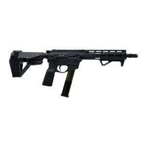 Freedom Ordance FX9P10E-BLK FX9P Elite 9mm Luger 10 Black Nitride Threaded Barrel, Black Anodized Aluminum Receiver w/Picatinny Rail, M-LOK Handguard, Black Polymer SB Tactical SBA5 Brace, Black Poly
