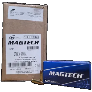 Magtech Range & Training .38 Special, 158gr FMJ-Flat, 1000rd Case