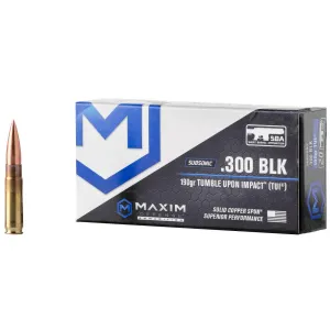 Maxim Defense .300 Blackout 190 Grain Subsonic TUI SBA 20 Round Box