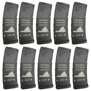 BHA Custom Lasered Virginia Pre-Ban 30rd AR-15 Magazine - 10 PACK