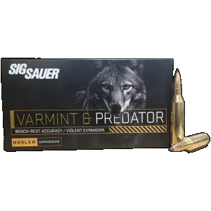 Sig Sauer Varmint & Predator .243win, 70gr Nosler Varmageddon, 20rd Box