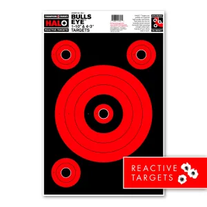 Thompson Targets HALO Bullseye 10 & 3 Reactive 12.5x19 Targets 5 Pack