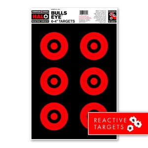 Thompson Targets HALO Bullseye 6x4 Reactive 12.5x19 Targets 5 Pack