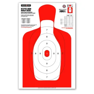 Thompson Target B27Q-Red Half-Size Silhouette 12.5x19 Paper Targets 10 Pack