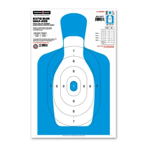 Thompson Targets B27Q-Blue Half-Size Silhouette 12.5x19 Paper Targets 10 Pack
