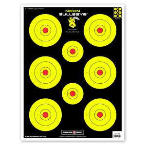 Thompson Targets Neon Bullseye 19x25 Paper Targets 5 Pack