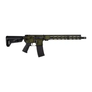 Shark Coast Tactical 300-044-1000-14 Distressed 5.56 NATO 30+1 16 Black Melonite Threaded Barrel, Green Distressed Cerakote Aluminum Receiver w/Picatinny Rail, M-LOK Handguard, Magpul MOE SL Black Po