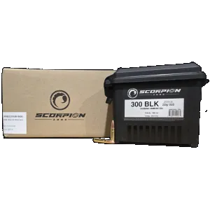 Scorpion Ammo Subsonic .300 Blackout 220gr 600 rd Case