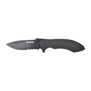 RUKO RUK0182SBBK  440C 3-1/4SERRATED FOLDING BBPS