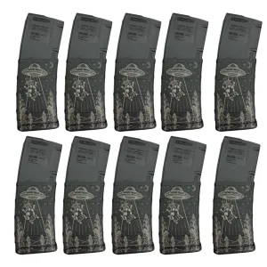 BHA Custom Lasered Alien Abduction 30rd AR-15 Magazine 10 Pack