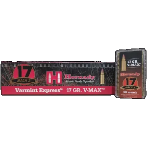 Hornady Mach 2 .17HM2, 17gr V-Max, 500rd Case