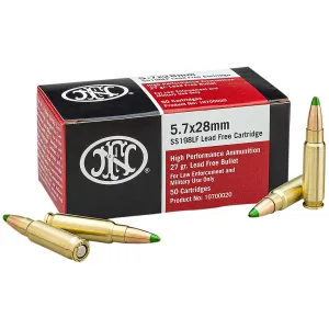 FN 5.7x28mm SS198LF Lead Free Cartridge Green Tip 50rd BOX