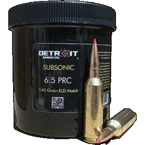 Detroit Ammo Co Subsonic 6.5 PRC, 140gr ELD Match, 20rd Box