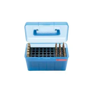 MTM DLX HANDLED AMMO 50 RD LG RIFLE CLR BLUE