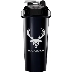 BUCKED UP SHAKER 28OZ BLACK & WHITE BPA FREE