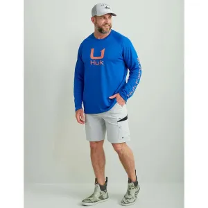 HUK ICON LS CREW OCEAN BLUE LS S