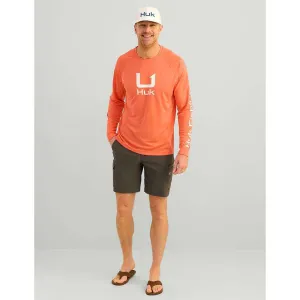 HUK ICON LS CREW FRESH SALMON LS L