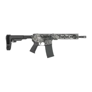 Shark Coast Tactical SCC07312TOPO-P Topography  5.56 NATO 30+1 10.50 Black Nitride Threaded Barrel, Aluminum Receiver w/Picatinny Rail, M-LOK Handguard, Black Polymer SB Tactical SBA3 Brace, Polymer