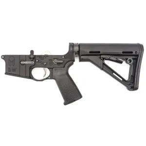 Spike's Tactical Multi-Cal Spartan Complete Lower Receiver w/ Enhanced Lower Parts Kit & Magpul, Black
