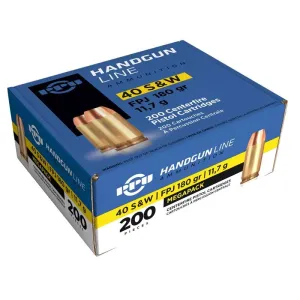PPU MEGAPACK AMO 40 S&W 180GR FMJ 200RD (3 BOX CASE)