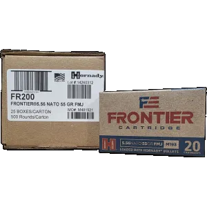 Hornady Frontier 5.56mm, 55gr FMJ, 500rd Case