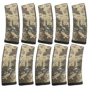 BHA Custom Lasered Chocolate Chip Camo BattleHawk Armory Logo 30rd AR-15 Magazine 10 Pack