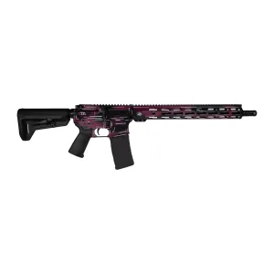 Shark Coast Tactical SCC02119ABKCH Anime-15  5.56 NATO 30+1 16 Black Nitride Threaded Barrel, Black Cherry Cerakote Aluminum Receiver w/Picatinny Rail, M-LOK Handguard, Magpul Collapsible Black Polym