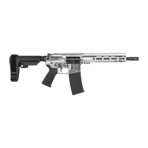 Shark Coast Tactical SCC07374DOD-P Day of the Dead  5.56 NATO 30+1 10.50 Black Nitride Threaded Barrel, Aluminum Laser Engraved Receiver w/Picatinny Rail, M-LOK Handguard, Polymer SB Tactical SBA3 Br