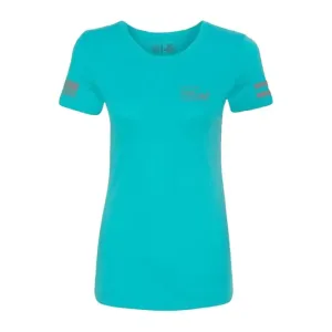 GLK AP96444 GLOCK GIRL FLAG TEE M   TEAL