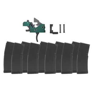 The Triggered Company Disruptor AR-15 3 Position Green Drop In Forced Reset Trigger + 10x 30rd Magazines