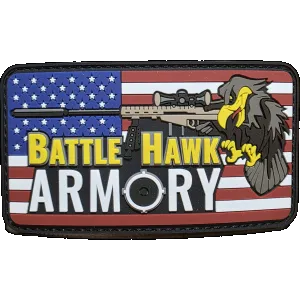 Battlehawk Armory American Flag Logo 2x4 PVC Velcro Morale Patch