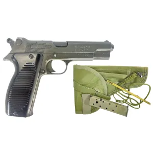 NAVY ARMS MAC 50 PISTOLS SURPLUS 9MM PISTOL W/ HLSTER, CLEANING KIT, LANYARD, ORIGINAL FRENCH MANUAL