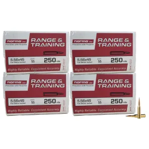 Norma Range & Training 5.56mm, 55gr FMJ, Ammunition, 1000rd