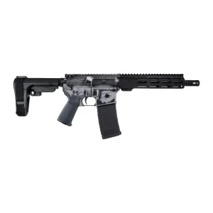 Shark Coast Tactical SCC07435MILGY-P Military 5.56 NATO 30+1 10.50 Black Nitride Threaded Barrel, Aluminum Receiver w/Picatinny Rail, M-LOK Handguard, Polymer SB Tactical SBA3 Brace, Magpul MOE Grip,