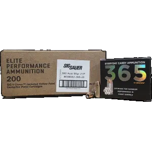 Sig Sauer Elite V-Crown EDC .380acp, 90gr JHP, 200rd Case