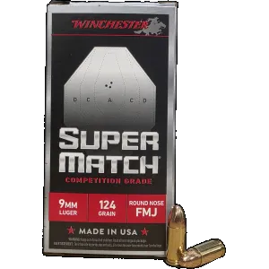 WIN SUPER MATCH 9MM 124GR FMJ RN 50/10
