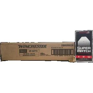 Winchester Super Match Competition Grade .45acp, 230gr FMJ-RN, 500rd Case