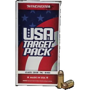 Winchester USA Target Pack .45acp, 230gr FMJ, 50rd Box