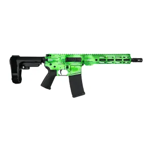 Shark Coast Tactical SCC06247AGRN-P Anime-15 Green 5.56 NATO 30+1 10.50 Black Nitride Threaded Barrel, Green Cerakote Aluminum Receiver w/Picatinny Rail, M-LOK Handguard, Black Polymer SB Tactical SB