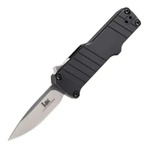 HK Micro Incursion 1.95 Out the Front Automatic Clip Point Blade Tumbled Finish Aluminum Frame - Matte Black