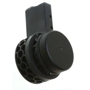 F5 MFG AR-15 .223/5.56 Skeletonized 50 Round Drum Magazine - Black | HEX Pattern