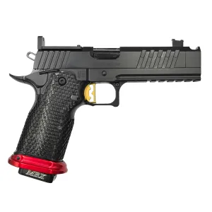 Masterpeice Arms DS9-TC Hybrid 9mm 4.6 Compensated Barrel 2x Mags RMR Ready Gold Trigger Red Magwell Pistol