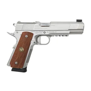 Vudoo Modius 1911, 9mm, 5 Barrel, 2- 10rd Magazines, RMR Ready, Stainless & Wood, Pistol