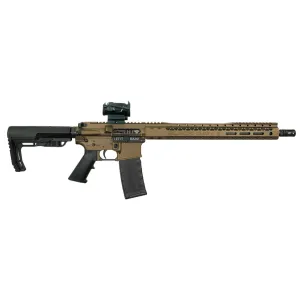 Black Rain Ordnance BRO23032201OPT Spec15 Billet 5.56x45mm NATO 30+1 16 in, Burnt Bronze Rec/15 in Slim Handguard, Black MFT Minimalist Stock, Burris Fastfire RD Red Dot